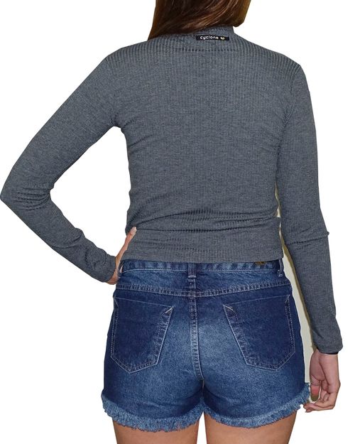 Blusa Manga Longa Hight Collar