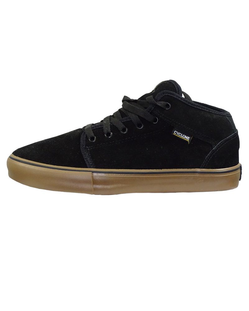 Lateral Tênis Cano Alto Europe Preto/kaki
