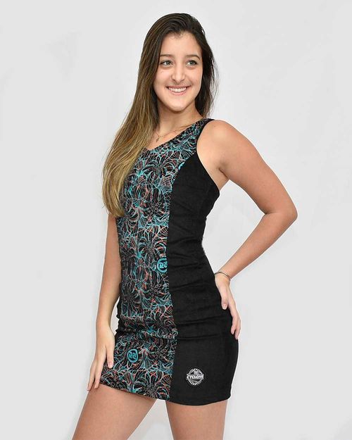 Vestido Veludo Geometric Floral