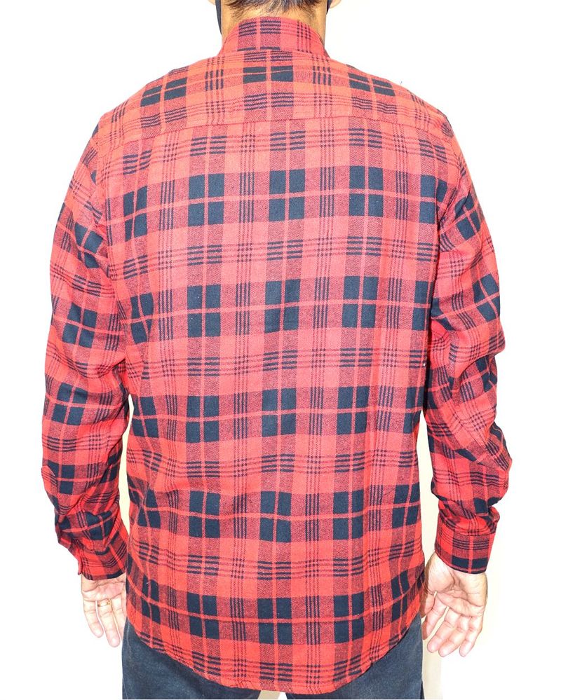 Costas Camisa Flanela Xadrez Vermelho