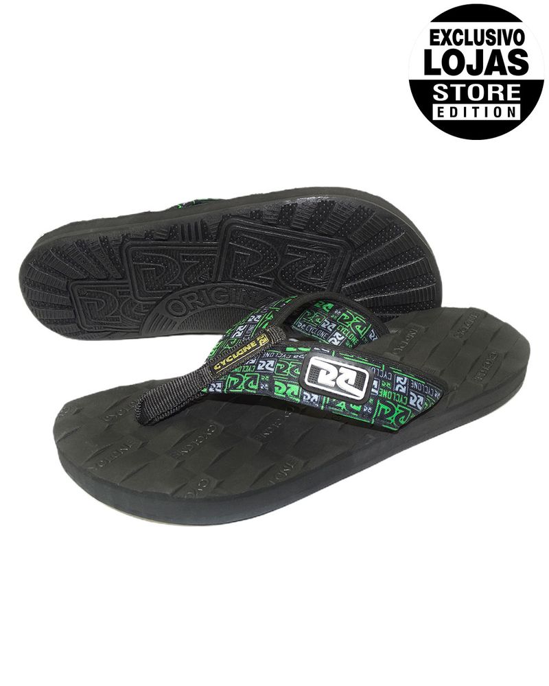 Chinelo-Deck-Bricks-Logo-Neon-Preto