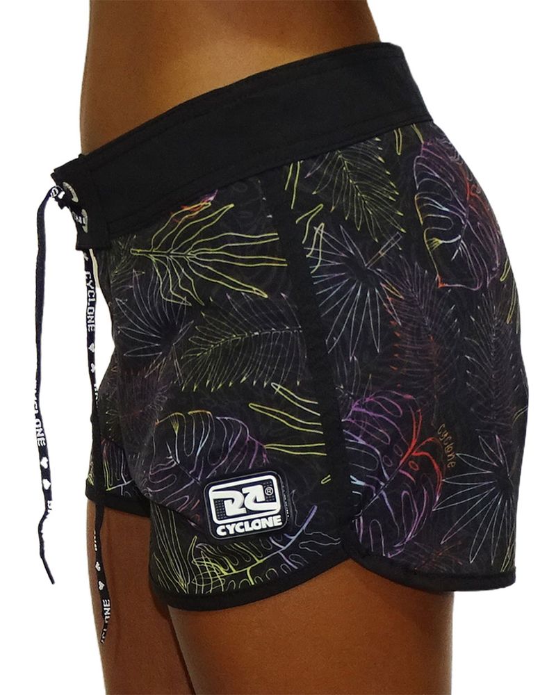 Lateral-Short-Feminino-Stretch-Floral-Pinked-Preto