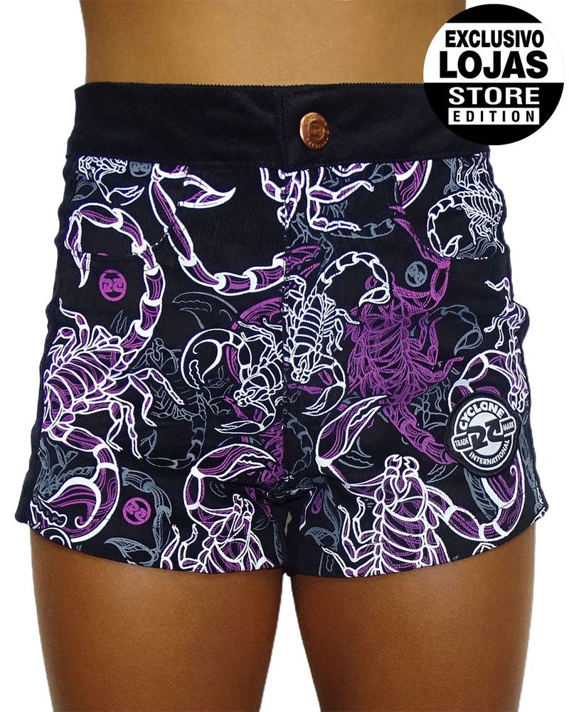 Short-Feminino-Scorpion-Light-Preto