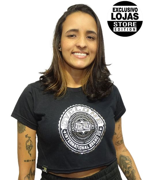 Baby Look Cyclone Cropped Dark Metal