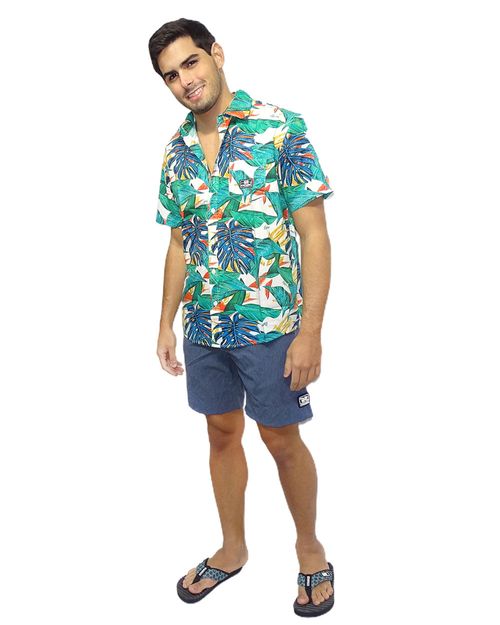 Camisa Tecido Premium Tropical Print
