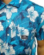 Crop-Camisa-Tecido-Premium-Flower-Listras-Azul