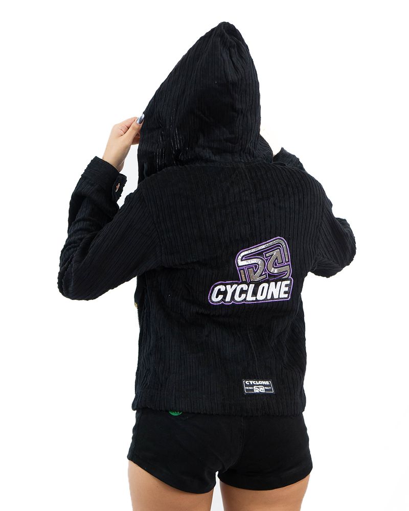 Jaqueta-Feminina-Cyclone-Veludo-Relax-Logo-Outdoor-Heavy-Preto