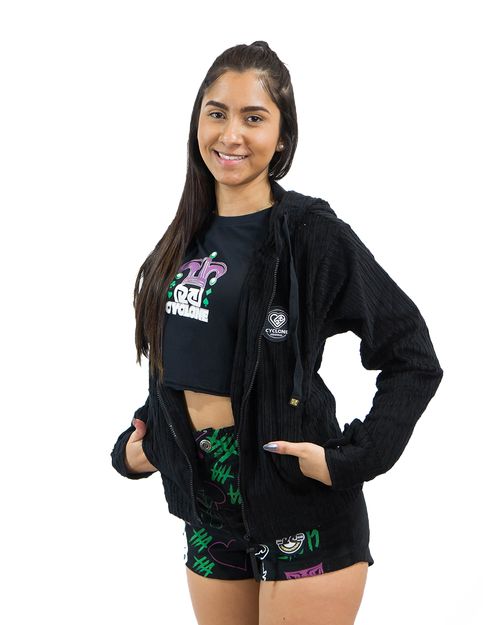 Jaqueta Feminina Cyclone Veludo Relax Logo Outdoor Heavy