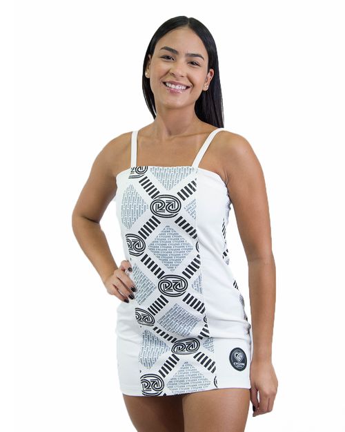 Vestido Cyclone Veludo Black White Light