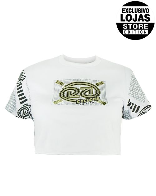 Blusa Feminina Cyclone Dif Cropped Full Black White