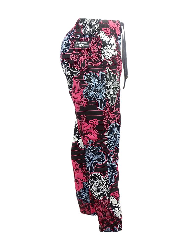 Verso-Calca-Feminina-Cyclone-Veludo-Slim-Flower-Logos-Light-Preto-Rosa