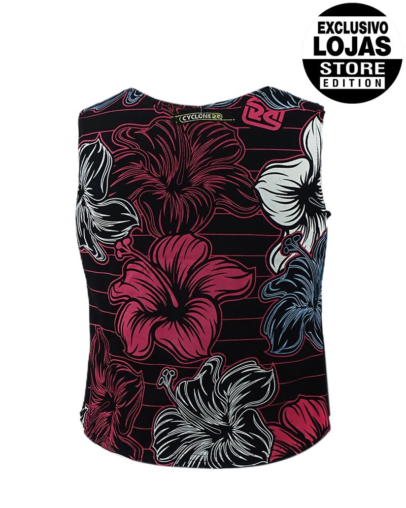 Regata-Feminina-Cyclone-Cropped-Full-Flower-Logos-Preto-Rosa