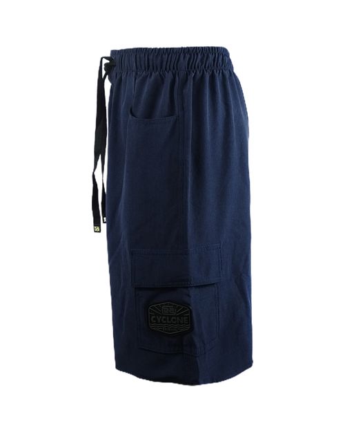 Bermuda Cyclone Microfibra Relax Cargo Mescla - AZUL