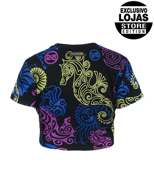 Blusa Feminina Cyclone Dif Cropped Full Maori Ocean