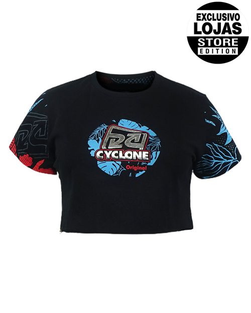 Blusa Feminina Cyclone Dif Cropped Full Tropical Hawaii