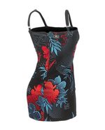Costas-Vestido-Cyclone-Veludo-Tropical-Hawaii-Light-Preto-Vermelho