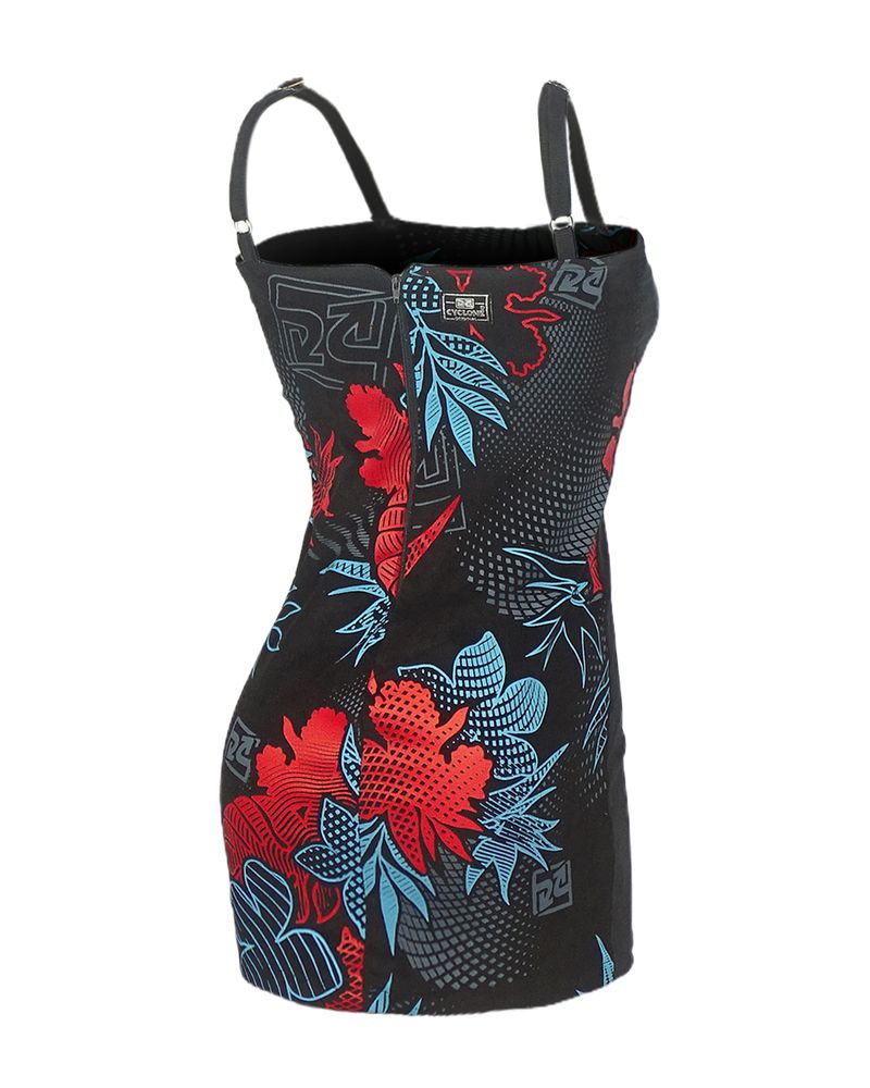 Costas-Vestido-Cyclone-Veludo-Tropical-Hawaii-Light-Preto-Vermelho