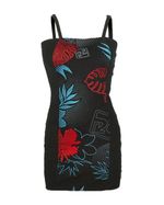 Frente-Vestido-Cyclone-Veludo-Tropical-Hawaii-Light-Preto-Vermelho