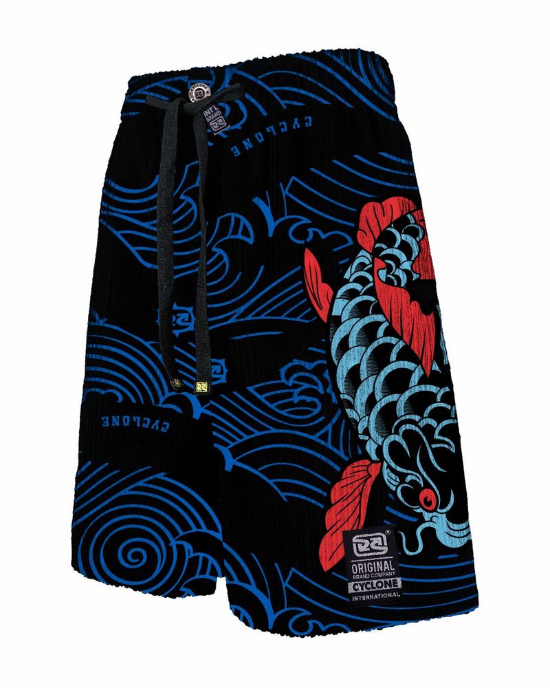 Bermuda-Cyclone-Veludo-Fish-Tattoo-Preto-Azul