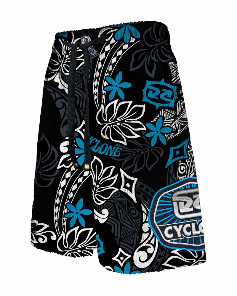 Bermuda-Cyclone-Veludo-Hawaiian-Flowers-Preto-Azul