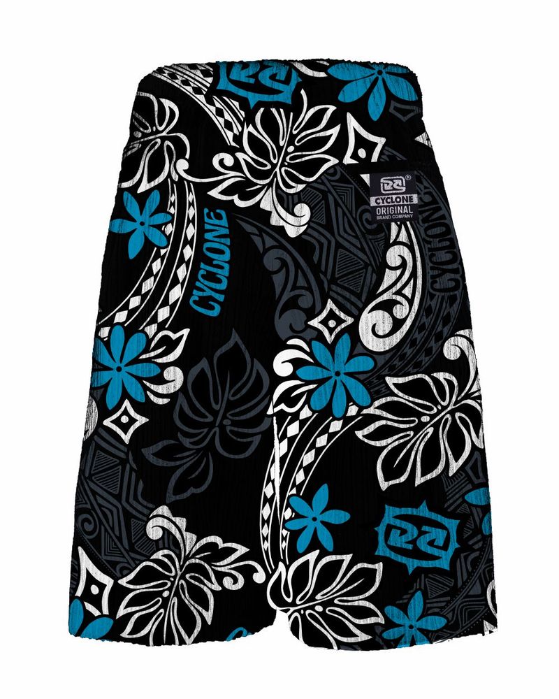 Costas-Bermuda-Cyclone-Veludo-Hawaiian-Flowers-Preto-Azul