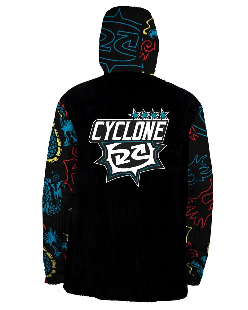 Costas-Jaqueta-Cyclone-Veludo-Samurai-Dragon-Preto-Azul