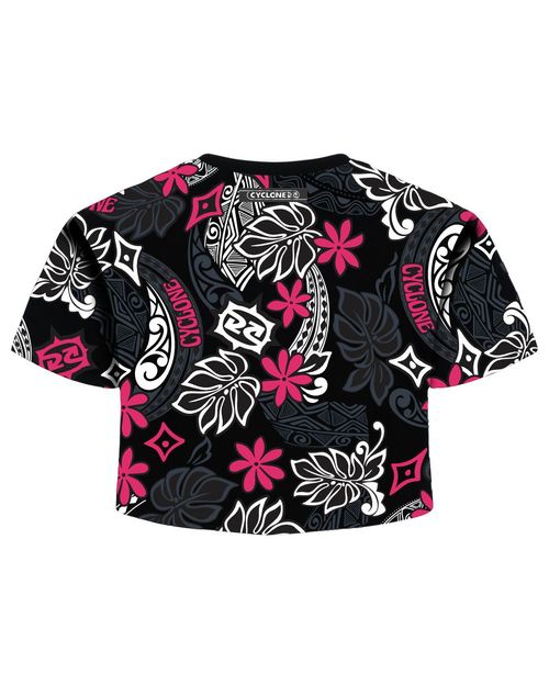 Blusa Cyclone Dif Cropped Hawaiian Flowers