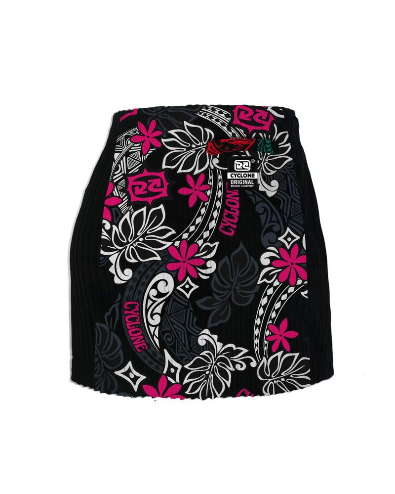 Costas-Saia-Cyclone-Veludo-Hawaiian-Flowers-Light-Preto-Rosa