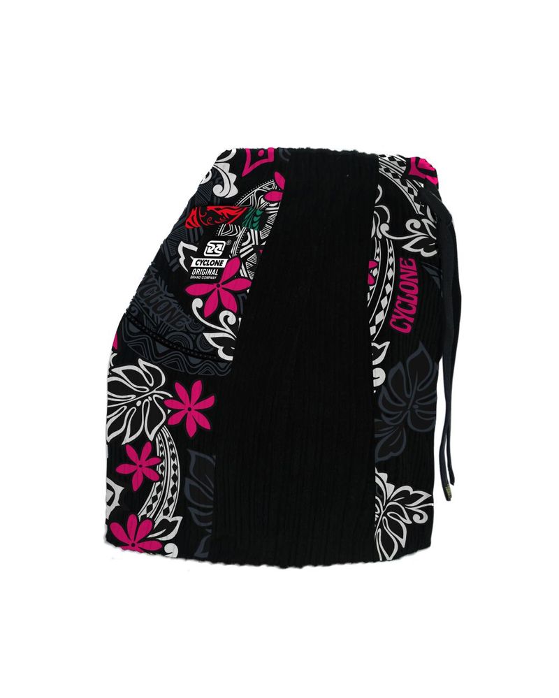 Verso-Saia-Cyclone-Veludo-Hawaiian-Flowers-Light-Preto-Rosa