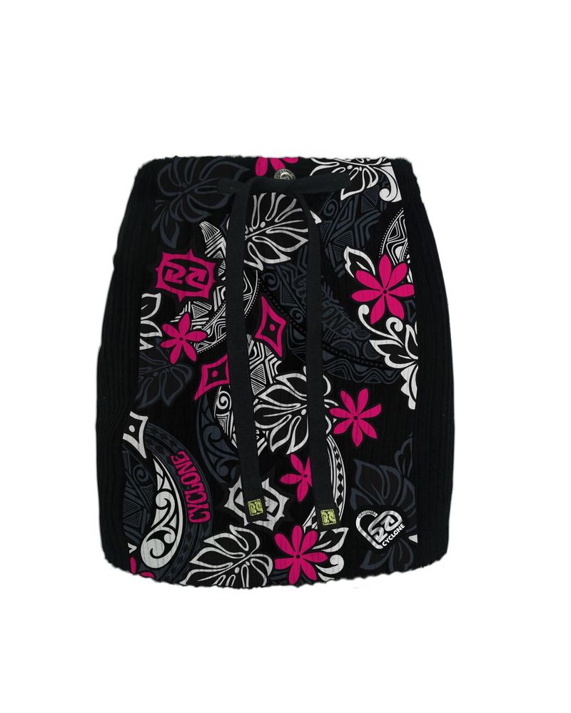 Frente-Saia-Cyclone-Veludo-Hawaiian-Flowers-Light-Preto-Rosa