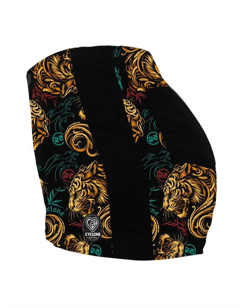 Lateral-Short-Feminino-Cyclone-Veludo-Siberian-Tiger-Light-Preto-Amarelo