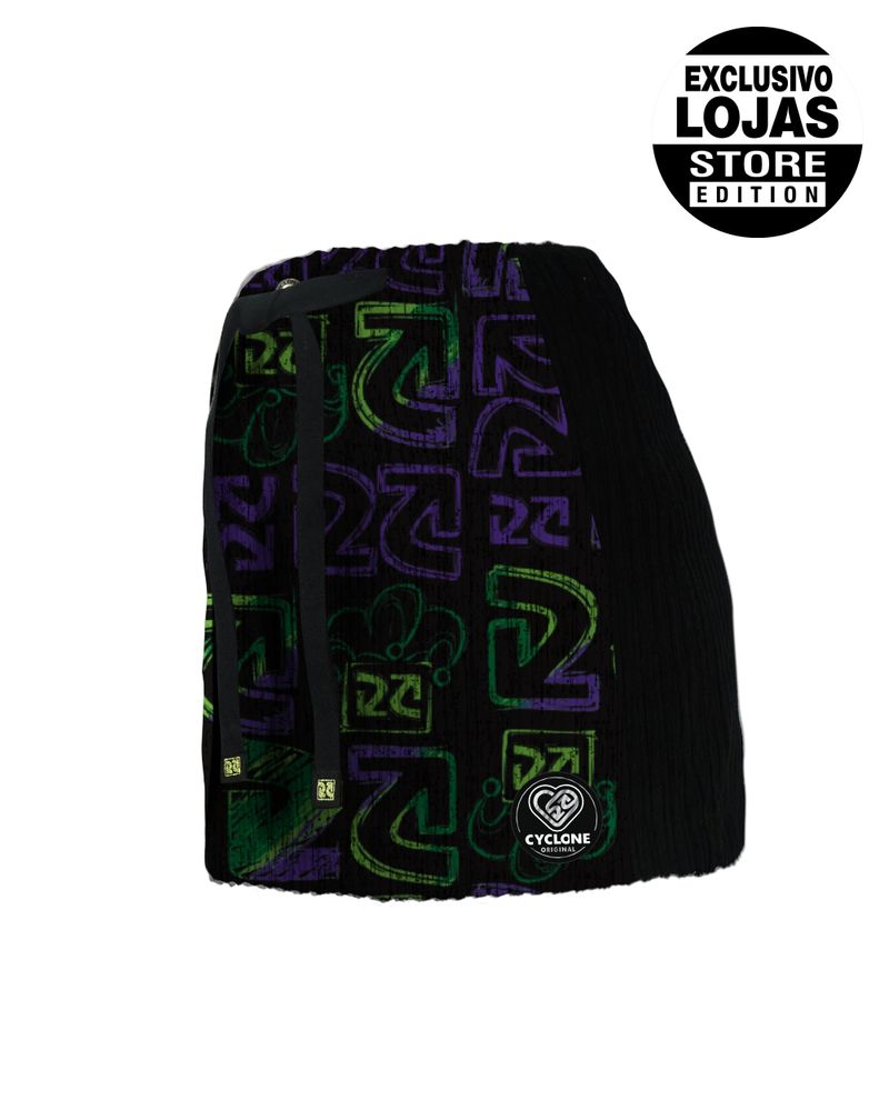 Crop-Saia-Cyclone-Veludo-Art-Joker-Heavy-Preto-Verde