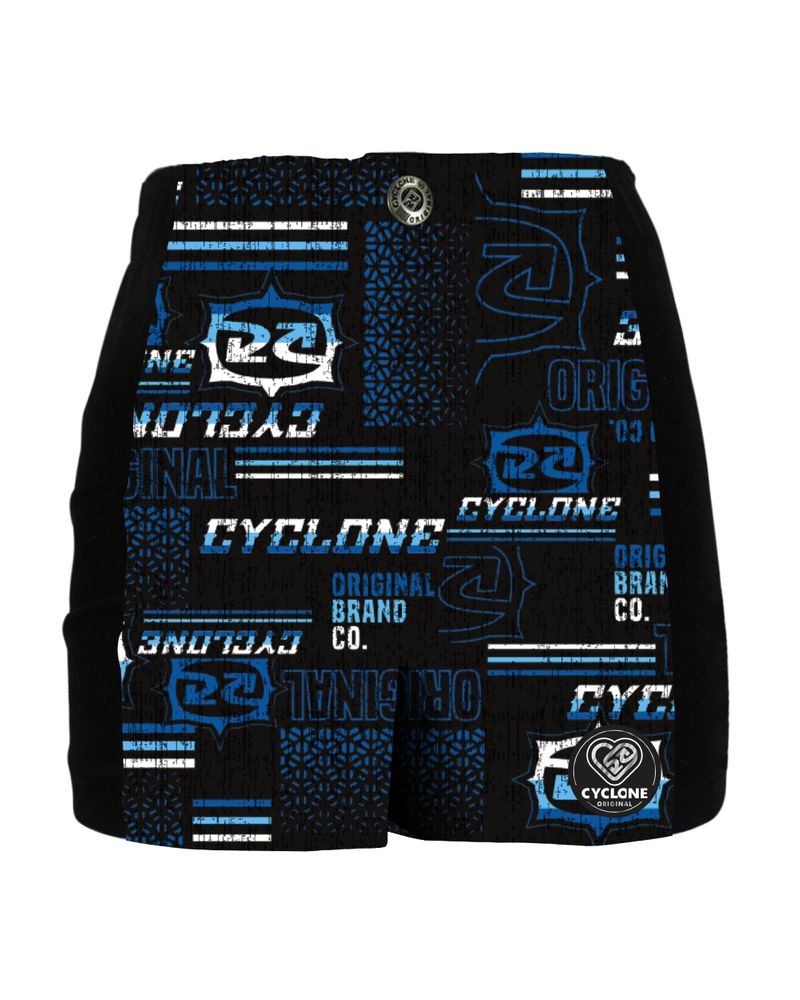 Frente-Short-Feminino-Cyclone-Veludo-Modern-Light-Preto-Azul