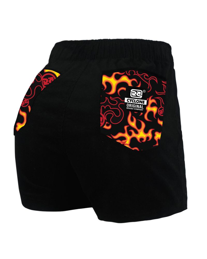 Costas-Short-Feminino-Cyclone-Veludo-New-Fire-Light-Preto-Vermelho
