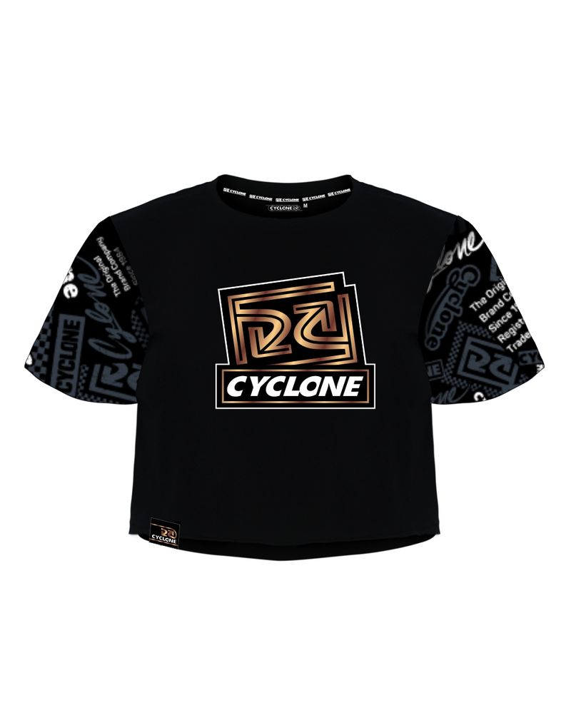 Frente-Blusa-Cyclone-Dif-Cropped-Newspaper-Preto-Cinza