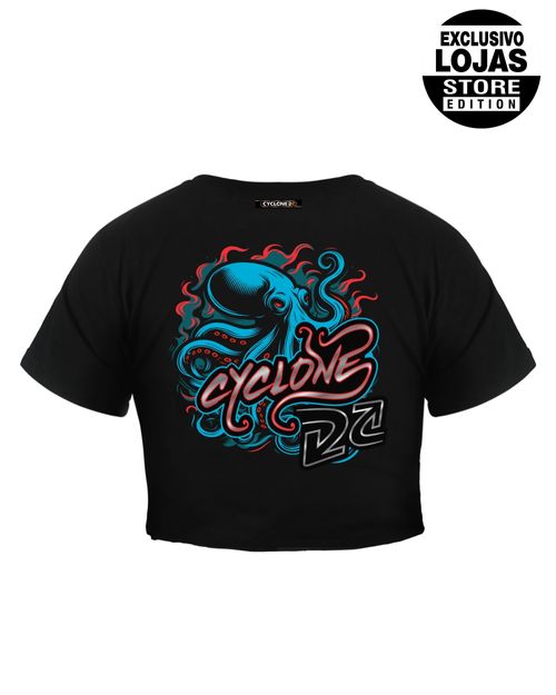 Baby Look Cyclone Cropped Octopus Metal