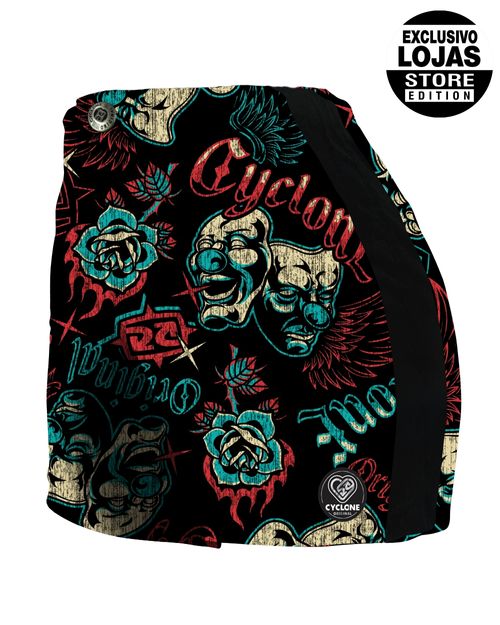 Short Feminino Cyclone Veludo Chicano Tattoo Light
