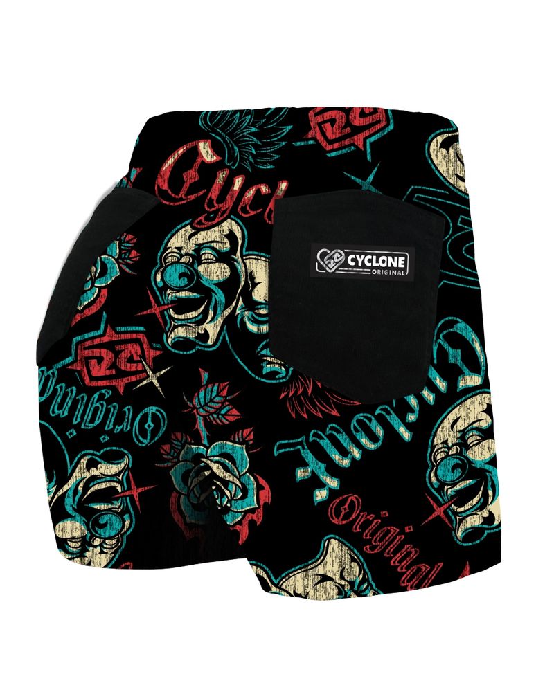 Costas-Short-Feminino-Cyclone-Veludo-Chicano-Tattoo-Light-Preto-Vermelho