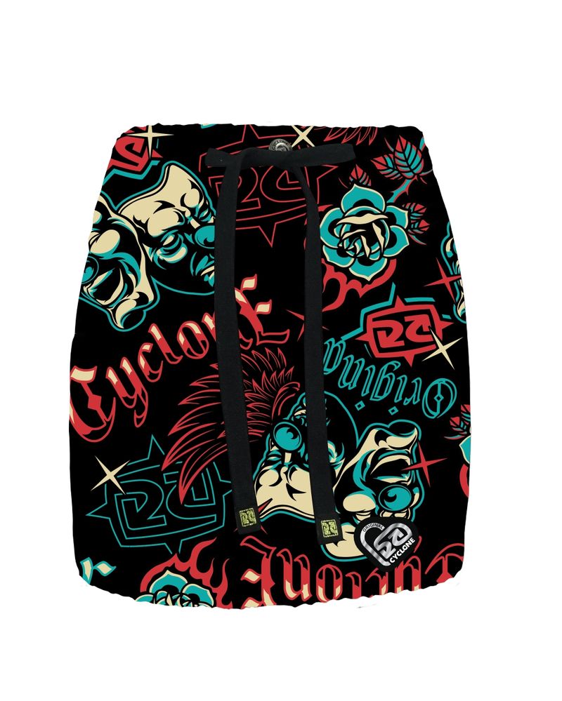 Frente-Saia-Cyclone-Veludo-Chicano-Tattoo-Heavy-Preto-Vermelho
