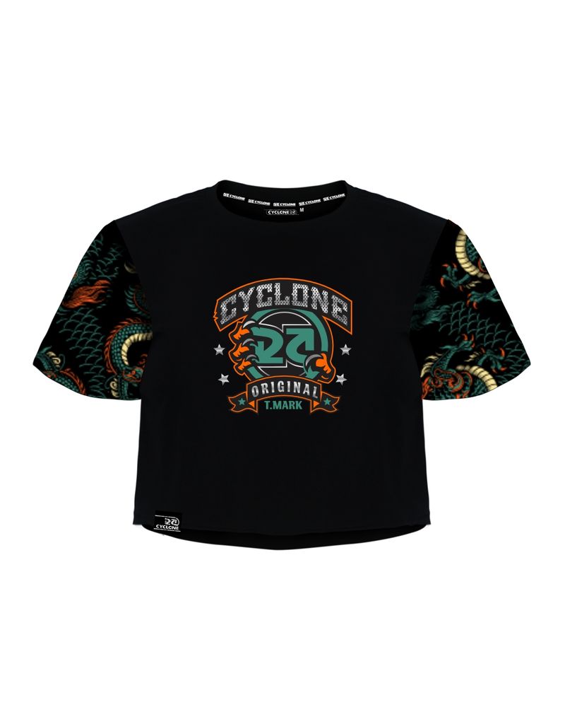 Frente-Blusa-Cyclone-Dif-Cropped-Shaolin-Dragon-Verde-Laranja