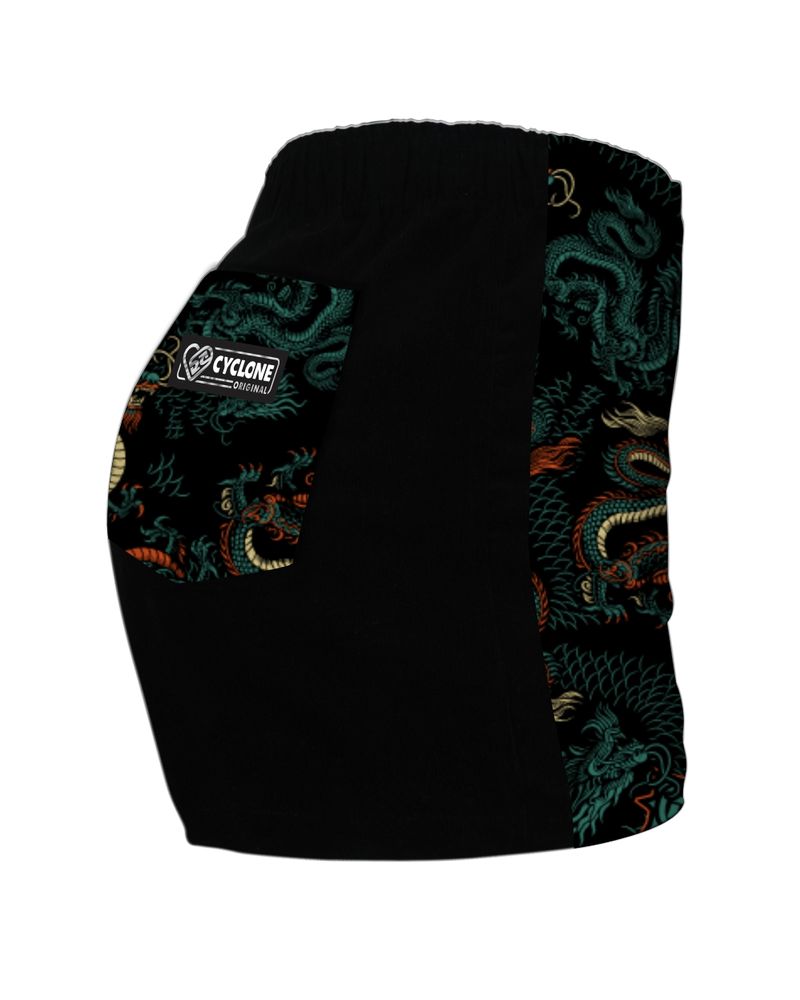 Verso-Short-Feminino-Cyclone-Veludo-Shaolin-Dragon-Light-Verde-Laranja