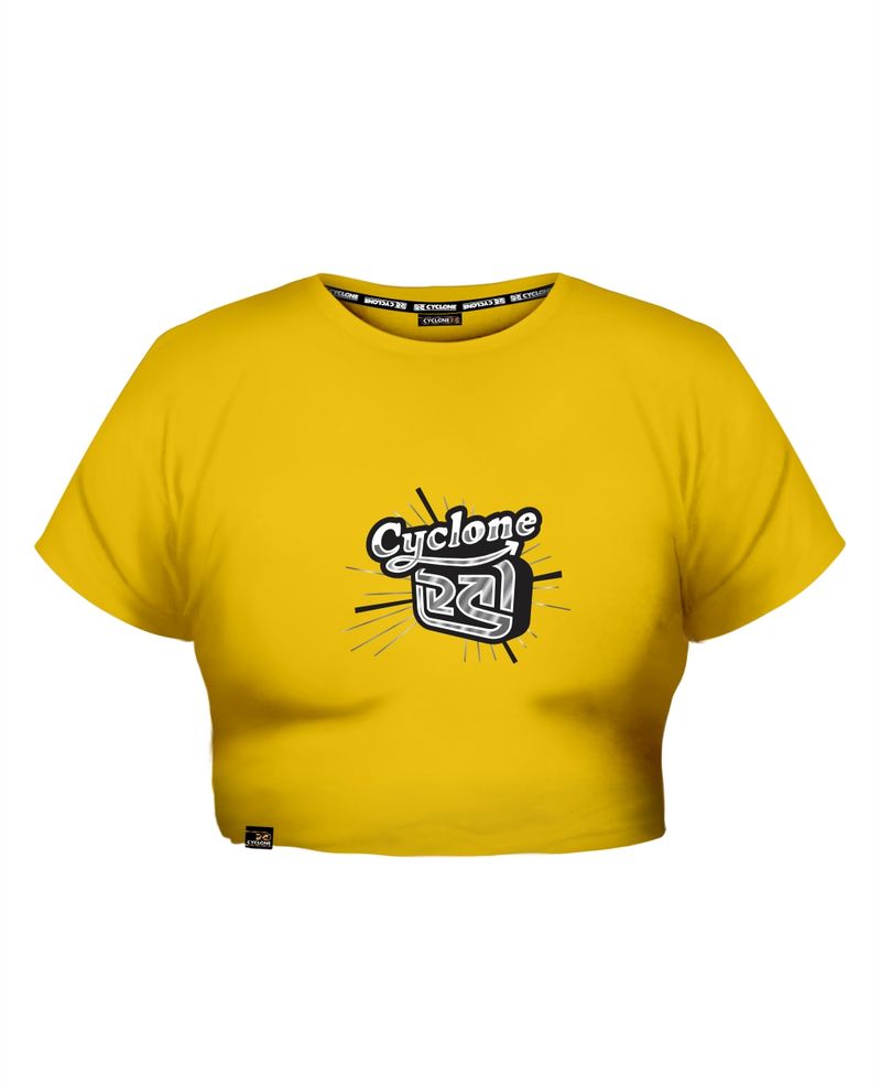 Frente-Baby-Look-Cyclone-Cropped-Rinterland-Metal-Amarelo
