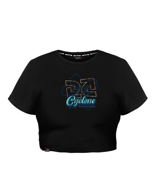 Baby Look Cyclone Cropped Tropical Setas Metal