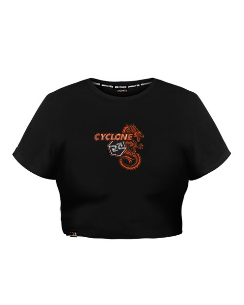 Baby Look Cyclone Cropped Future Dragon Metal