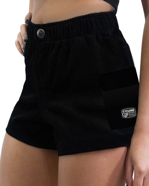 Short Feminino Cyclone Veludo Relax Bolsos Light