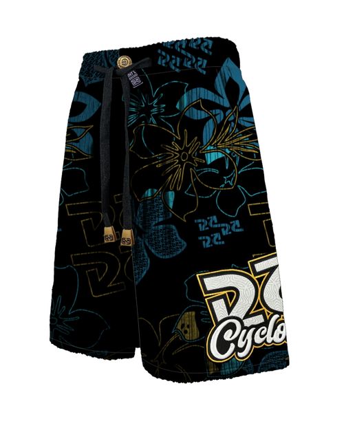 Bermuda Cyclone Veludo Tropical Setas