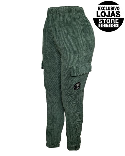 Calça Feminina Cyclone Veludo Slim Cargo Cotelê