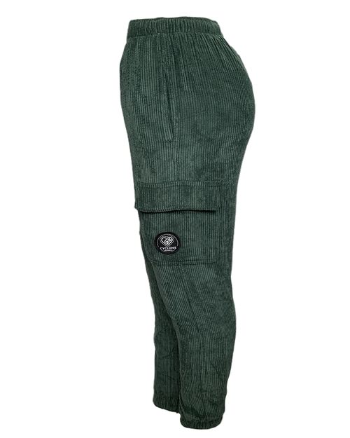 Calça Feminina Cyclone Veludo Slim Cargo Cotelê