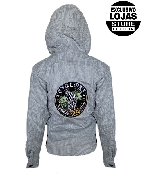 Jaqueta Feminina Cyclone Veludo Vivo Skull Dollar Heavy