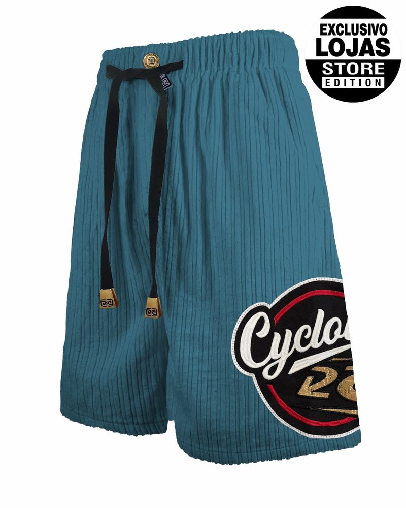 bermuda cyclone veludo relax long azul petroleo -1-